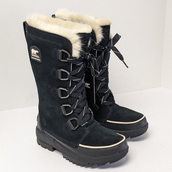 Sorel Shoes - Sorel Tivoli IV Tall Winter Boots, Black Suede, Women's 5.5 M